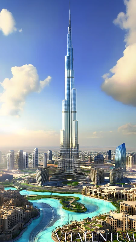 Burj Khalifa Pierces Heaven's Vault in Turquoise Desert Mirage