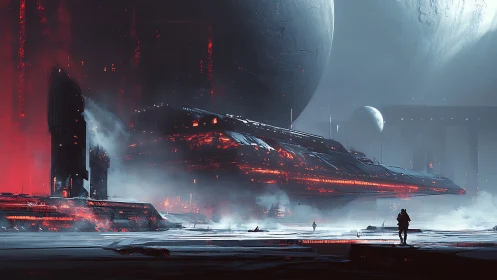 Stargazers Beneath the Crimson Fleet and Distant Worlds.