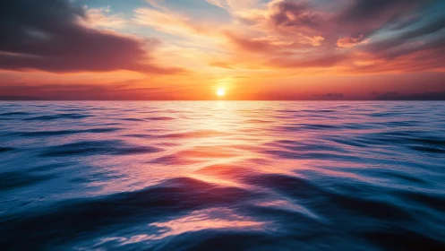 Sunset paints liquid mirrors across a quietly breathing sea