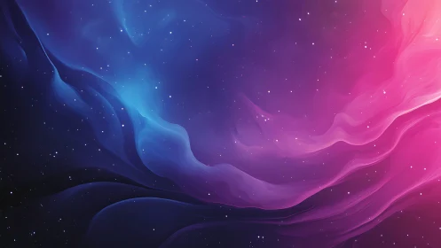 Digital nebula panorama with flowing chromatic gradients.