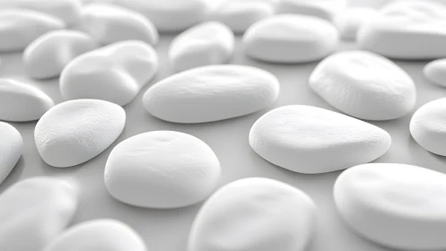 White river stones render with soft diffuse lighting.