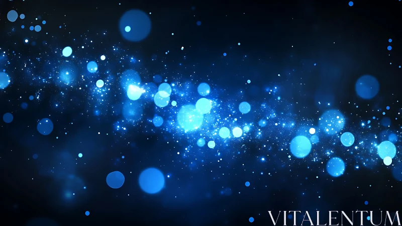 Starlit blue bokeh trail drifting across a dreamy night.