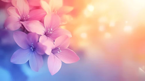 Soft-Focus Flowers with Gradient Color Transitions