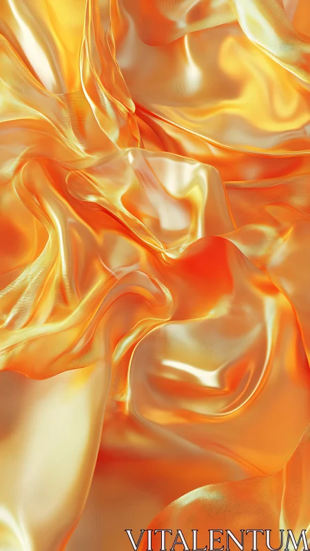 Molten gold satin folds with fluid reflective highlights.
