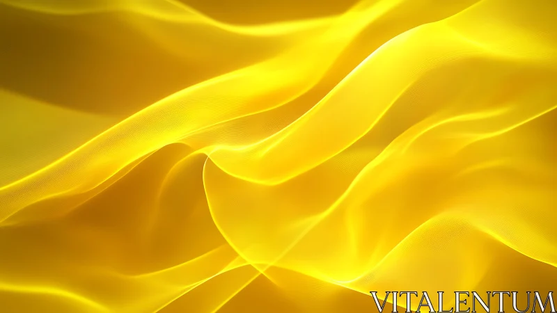 Flowing yellow silk fabric abstract background in vibrant style.