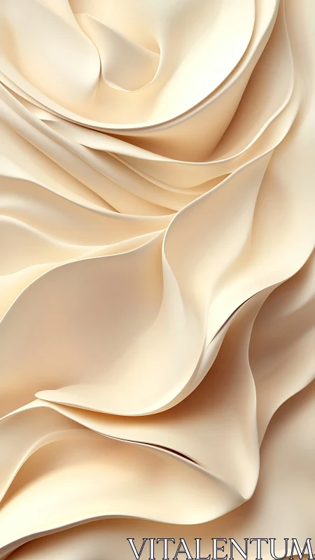 Creamy abstract folds create soft flowing sculptural waves.