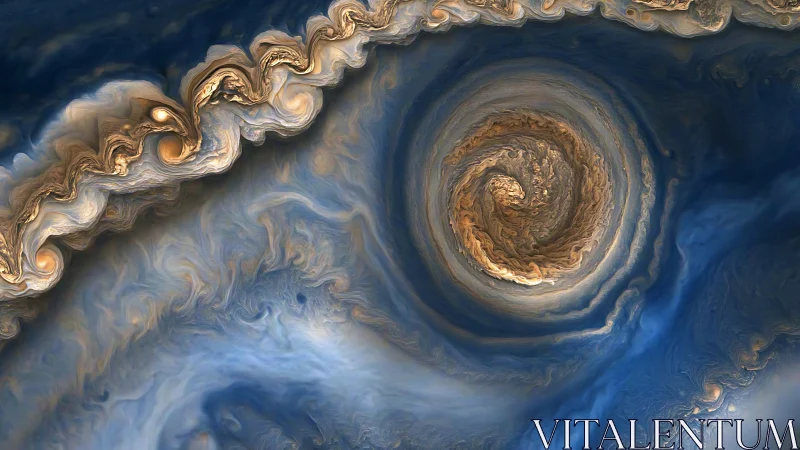 Fractal gas vortex simulation with turbulent spiral core
