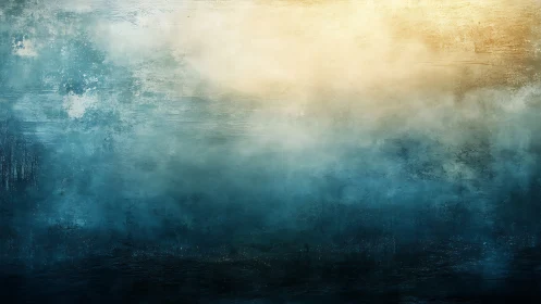 Soothing teal and gold mist drifting across a quiet sky.