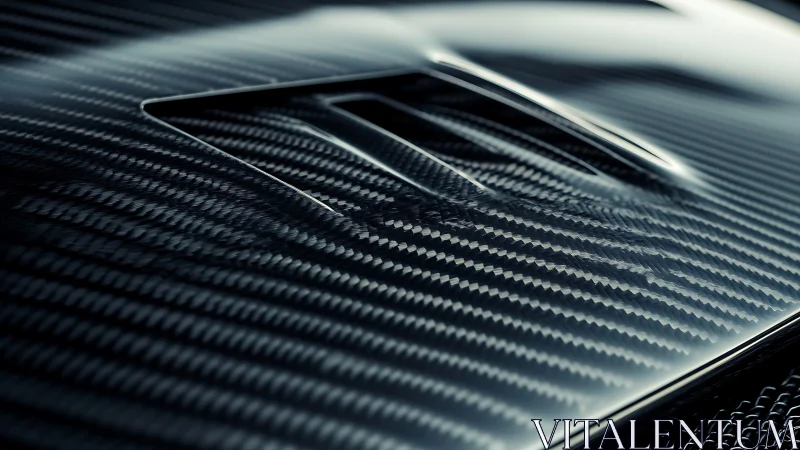 Sleek carbon fiber hood glows with woven metallic rhythm.