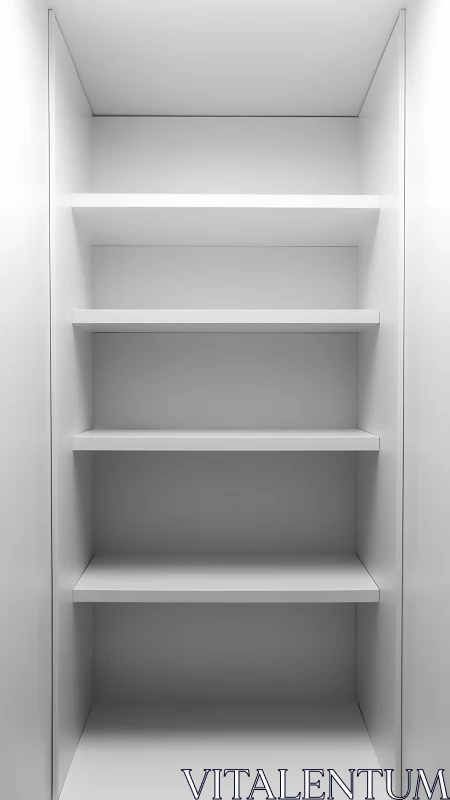 Quiet white shelves inviting new stories and simple order.