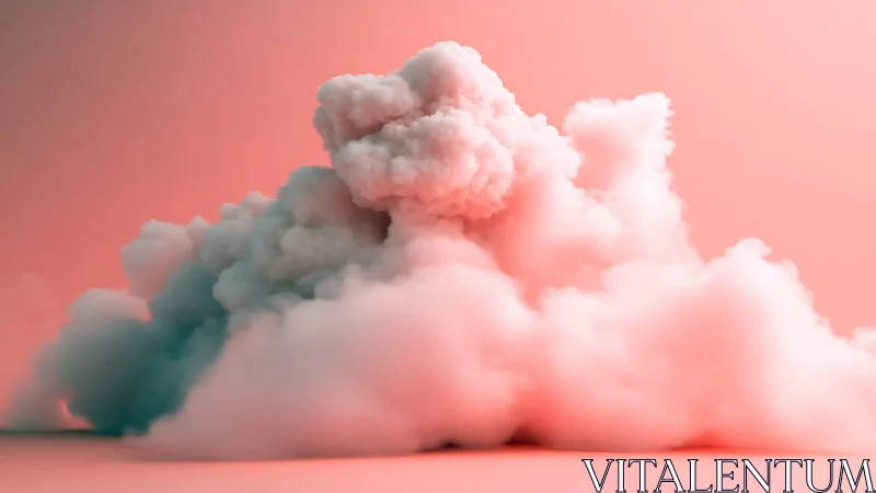 Soft pastel smoke cloud billowing over minimal backdrop.