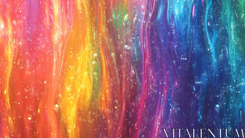 Vertical multicolor streaks form layered luminous gradients