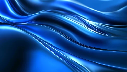 Shimmering blue waves flow softly in a calm abstract scene
