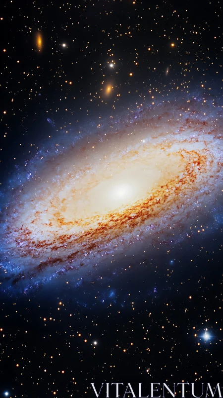 Edge-on spiral galaxy with dense star field and bright core