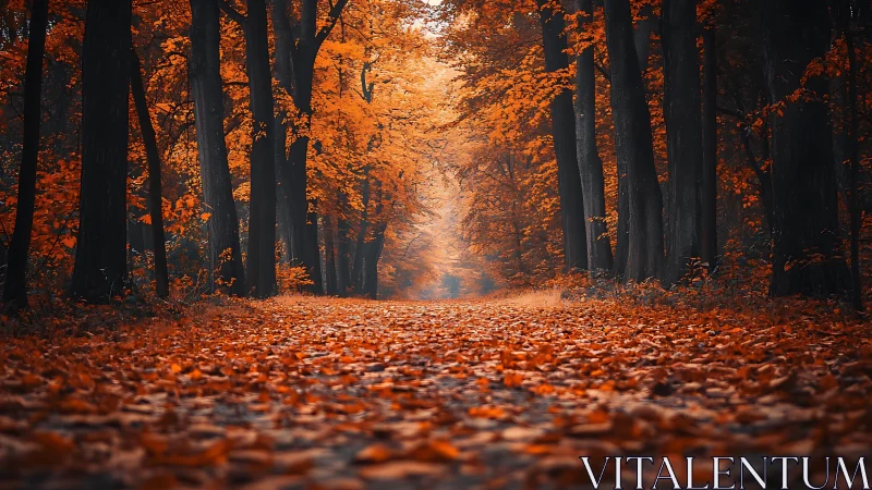 Golden Corridor: Autumn's Luminous Cathedral Unfolding.