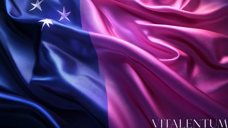 Silk waves of blue and magenta cradle quiet southern stars.