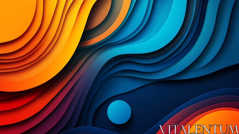 Layered abstract waves in warm and cool color gradients.
