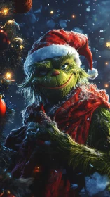 3D holiday character portrait with dramatic rim lighting setup.