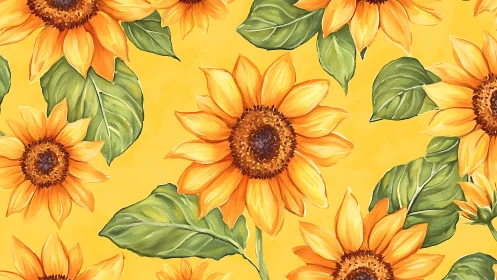 Sunflowers Dance Across a Radiant Golden Canvas