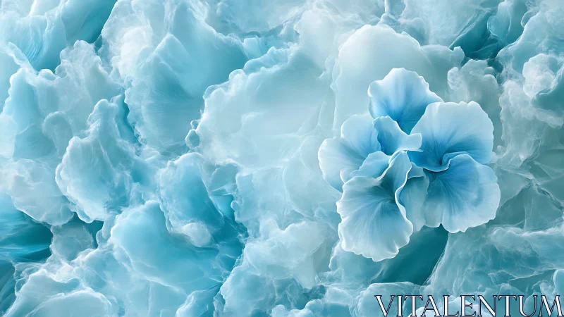 Gentle blue blossom drifting in soft cloudlike waves.