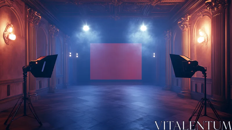 Vintage theater turns cinematic stage with glowing screen