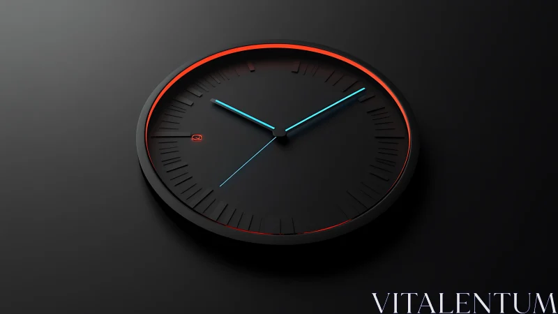 Minimalist chronometric interface with neon edge illumination.