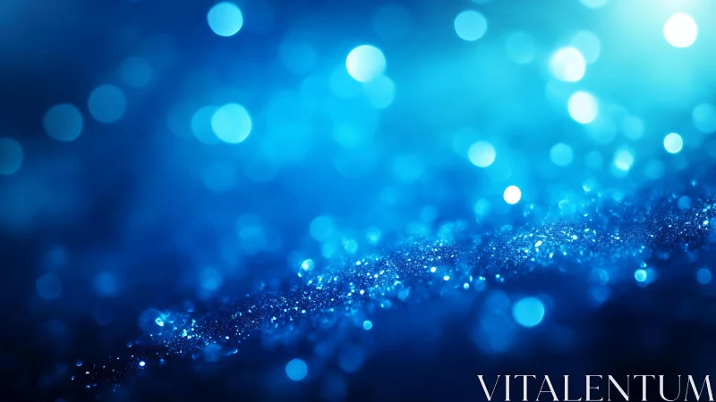 Sparkling Blue Bokeh Abstract Background with Glitter Effect.