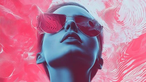 Neon daydream tilts upward through glitch-bright lenses