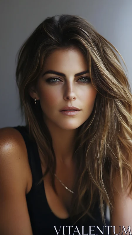 Photorealistic studio portrait with soft directional lighting.