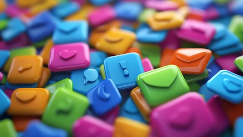 Icons tumble like candy while notifications quietly shout