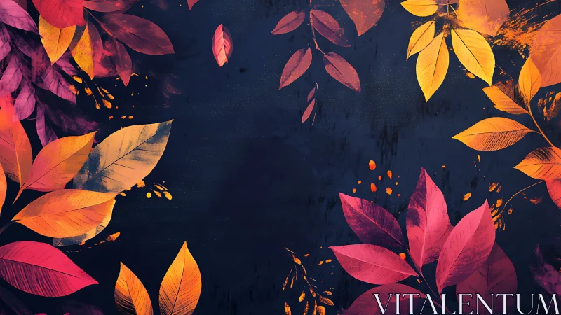 Glowing autumn leaves framing a cozy midnight daydream.