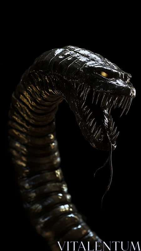 Serpentine creature with segmented body and fanged head.