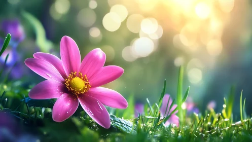 Magenta Wonder: Pink Petals Dancing in Morning Light.