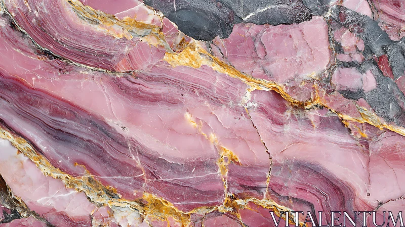 Metamorphic pink marble slab with veining stratigraphic detail.