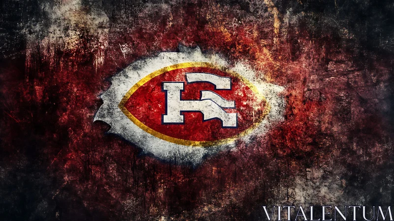 Grunge-treated football emblem rendered with textured digital paint