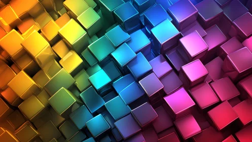 Chromatic cubes tumble forward in a prismatic metal tide