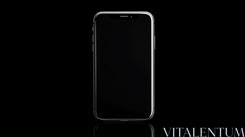 Minimalist Smartphone Outline Against Black Void.