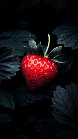 Strawberry glow against midnight leaves welcomes the eye.