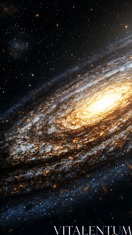 Spiral galaxy core with radiant star-dense disc glow.