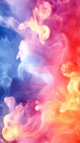 Dreamy clouds of colorful smoke drifting in soft light.