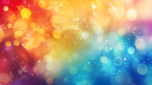 Chromatic bokeh gradient with luminous particle haze overlay.