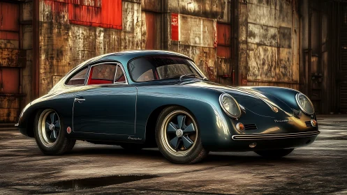 Vintage coup&eacute; rendered in detailed industrial environment