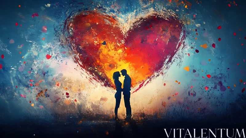 Two souls ignite beneath an exploding heart of pure fire