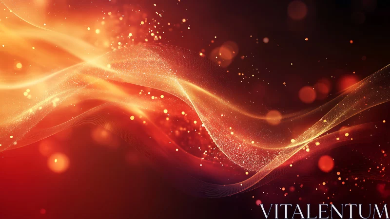Golden Waves of Light Dance Through Vibrant Red..