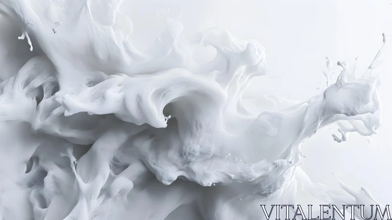 Dynamic white fluid splash abstract art with smooth flowing textures.
