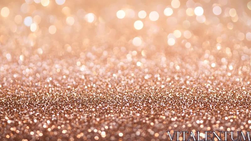 Sparkling Rose Gold Glitter Background with Soft Bokeh Effect.