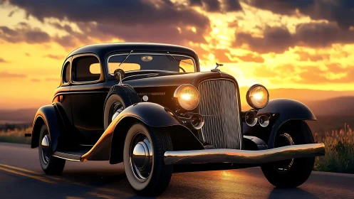 Sunset-polished classic coupe claims the open country road