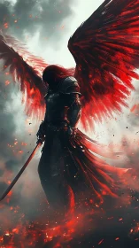 Winged fireknight carves a blood-red horizon from ash