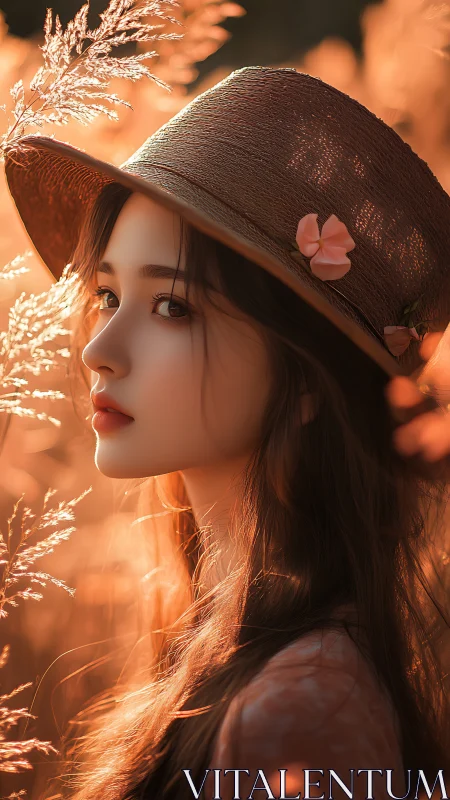 Backlit autumn portrait renders soft bokeh and warm tonal diffusion