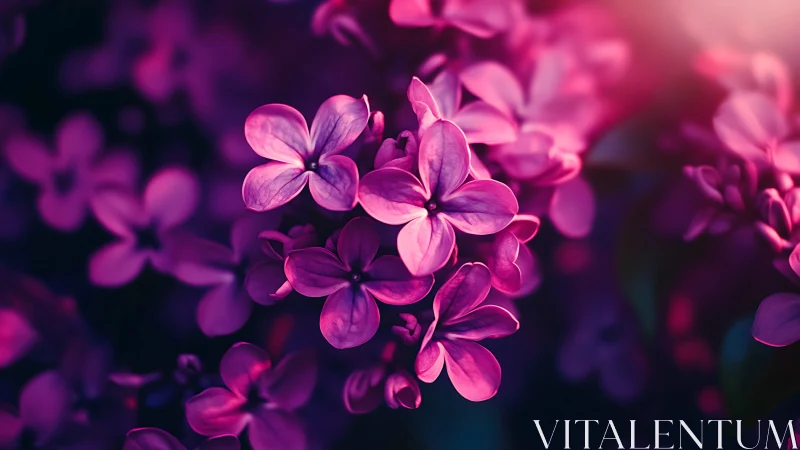 Vibrant Purple Lilac Flowers Captured in Close-Up Detail.